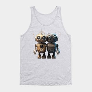 Cute Vintage Robot with Sidekick Tank Top